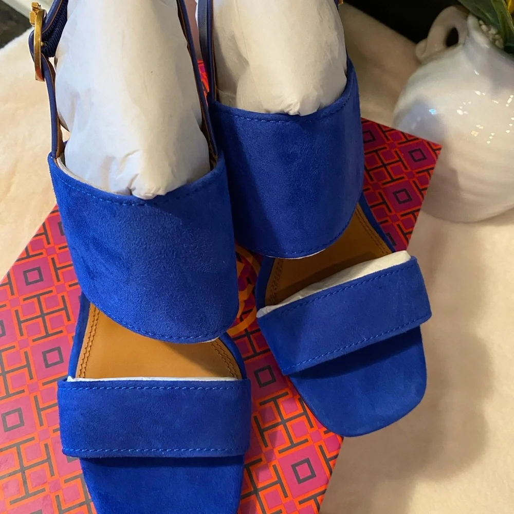 ✨NEW✨Tory Burch Selby 75MM Block Heel Sandal Suede